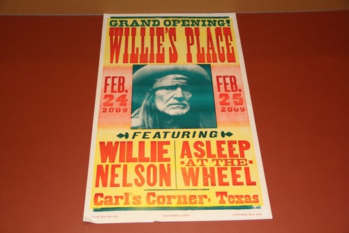 WILLIE NELSON POSTER WILLIE'S PLACE GRAND OPENING 2009 HATCH LIMITED TO 500 - Bild 1 von 5