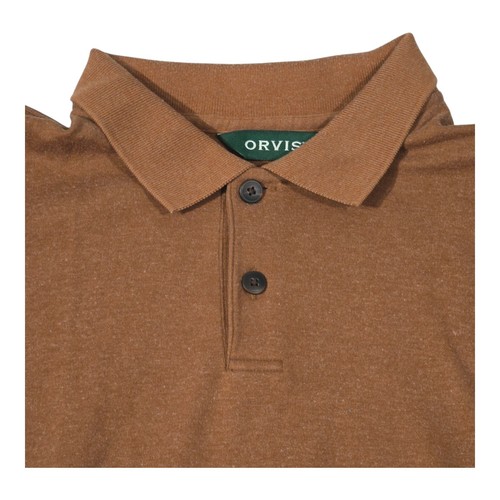 Orvis Poloshirt Herren Größe Large braun Strick lange Raglanärmel Schlitz Kragen - Bild 8 von 13