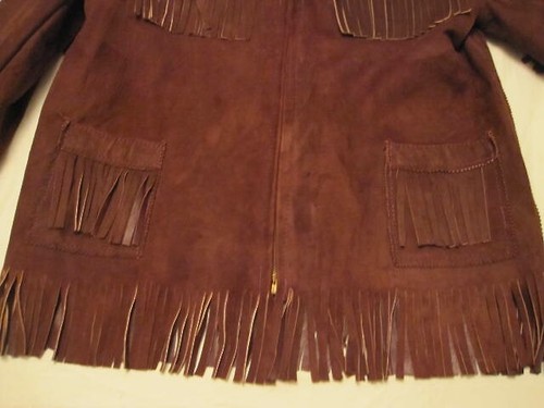 TRUE VINTAGE BUCKSKIN JACKET FRINGED S LEATHER UNISEX ROCKABILLY WESTERN - Picture 11 of 11