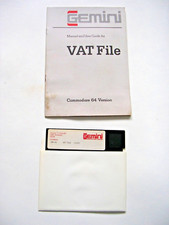 Commodore 64 Computer Gemini VAT File Book & Floppy Disk