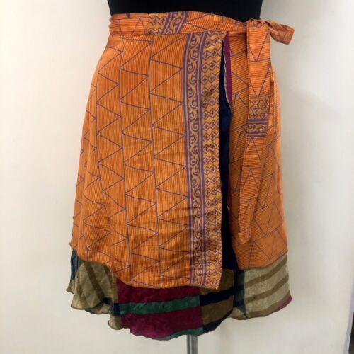 New Boho Skirt Art Silk Floral Printed Magic Wrap Around Frill Bohemian Sarong - Picture 6 of 13