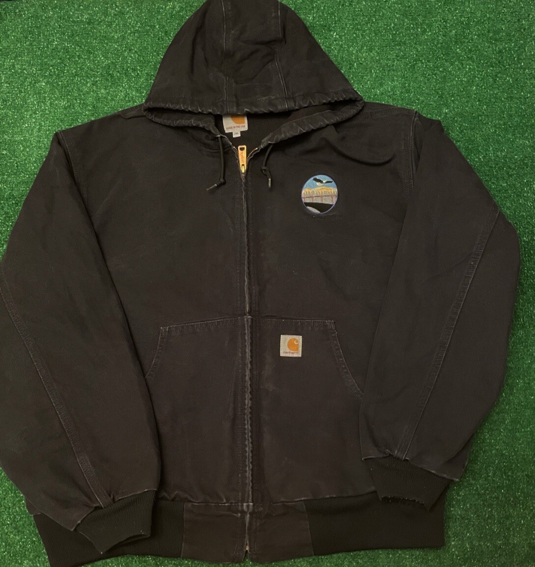 Vintage 90s Carhartt Jacket Hooded Detroit VTG Work Wear