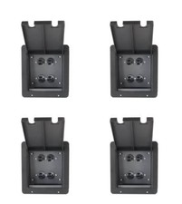 4 Recessed Stage Floor Box w/ AC Female Outlets Church Pocket Floor Box