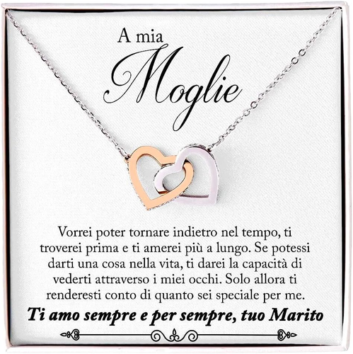 Collana Donna Moglie Amore Fidanzata Argento Idee Regali per Lei, Anniversario M - Foto 12 di 12