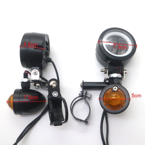 Black Round LED Driving Spot Fog light Bar Angel Eye Halo Ring Turn Signal Light - Picture 7 of 9