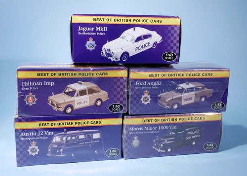Atlas 1/43 x5 Diecast British Police Cars And Vans 1960's 1970's * NEW & SEALED - Picture 2 of 2