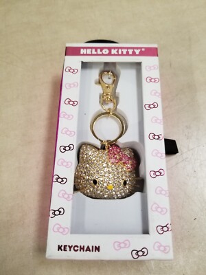 Sanrio Hello Kitty Face Pave 3D Bling Keychain Bag Charm