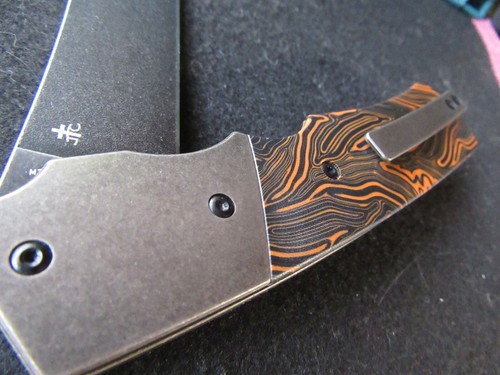 Bestech Spanish Tip Razor Orange & Black G-Mascus/Bronze Titanium. Sold Out. MIB - Picture 8 of 14
