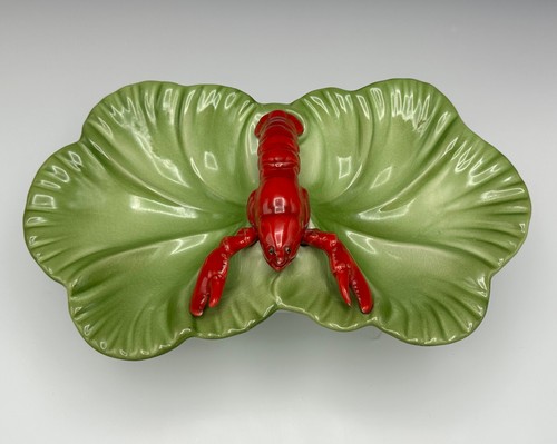 1940's California Pottery Brad Keeler Artwares Lobster Divided Bowl Relish Dish - Picture 2 of 8