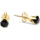 Earrings in 14k Yellow Gold 1ct Black Diamond Studs Womens