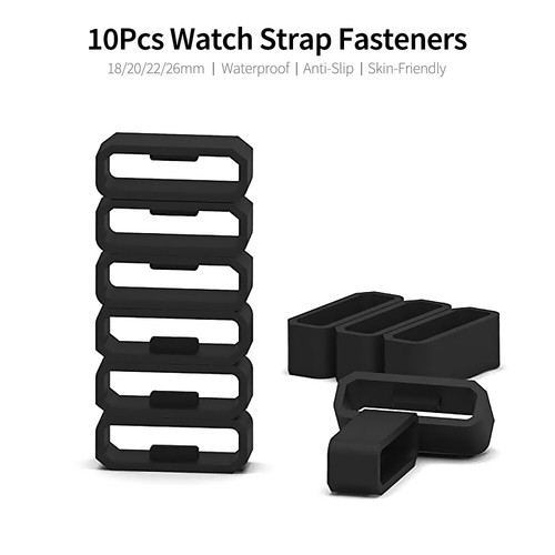 10Pcs 22mm Silicone Replacement Secure Rings Watch Fasteners Band R6F1 - Picture 2 of 3