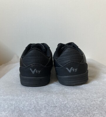靴 betty EU38/24.5cm Vty Faux Leather Trainers Sneakers Black 38 EU Sizing For