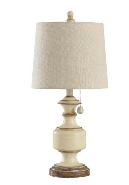 Distressed cream store table lamp