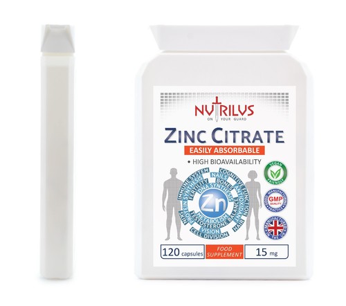 Zinc Citrate 120 Capsules 15mg - High Strength - Immune - For Men and Women - Picture 7 of 8
