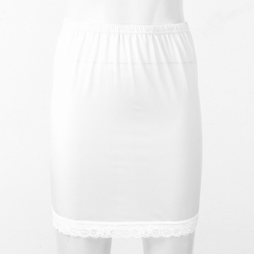 Damen Elastisch Hohe Taille Halb Slip Petticoat A Linie Röcke Nylon Spitze Unterrock - Bild 5 von 50
