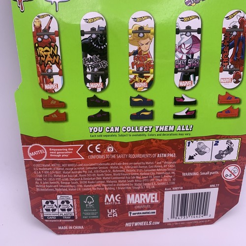 Hot Wheels Skate Marvel SPIDER-MAN Finger Skateboard - Picture 13 of 14