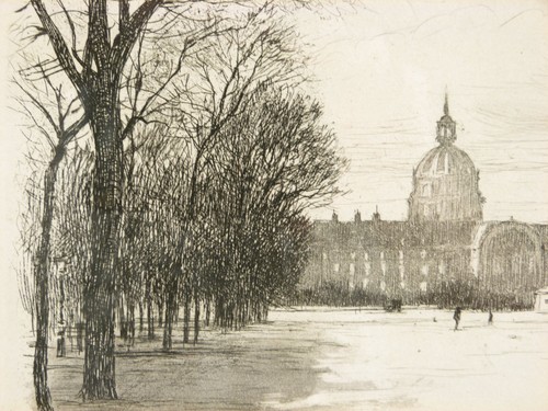 "Paris, Winter" Original Signed Etching by Martine Marson Graphics 9x11.5" Frame - Picture 5 of 9