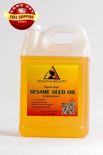 SESAME OIL UNREFINED ORGANIC by H&B Oils Center EXPELLER PRESSED RAW PURE 7 LB - Picture 12 of 12
