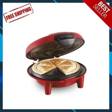 Hamilton Beach Quesadilla Maker, 8" Round, Makes 6 Wedges, Red, 25409G