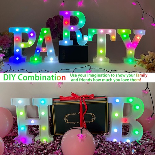 Colorful Light Up Letters Marquee Letter Lights LED Letters with Lights Batte... - Picture 2 of 7
