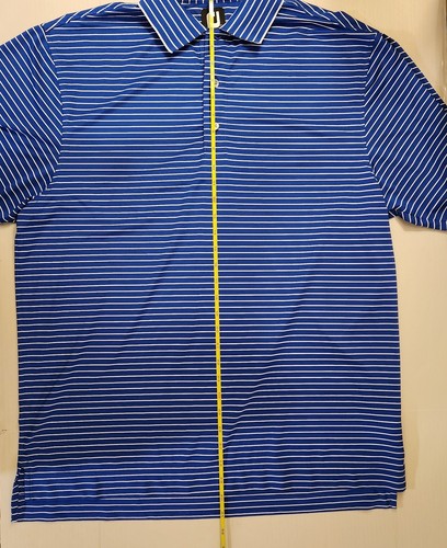 Polo de golf Footjoy FJ manga corta para hombre grande azul a rayas - Imagen 3 de 8