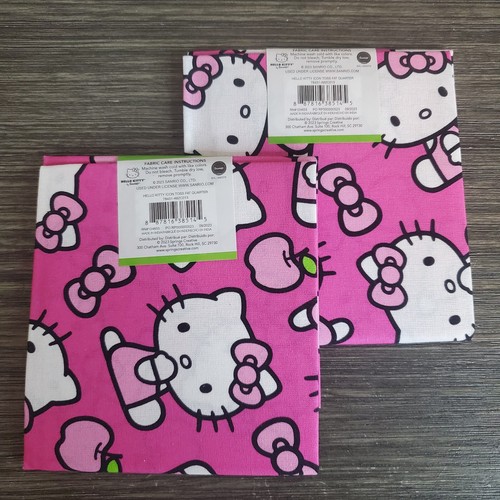 Sanrio Hello Kitty Pink 100% Cotton Fabric Fat Quarters, 2-Pc. 18” x 21” - Picture 4 of 5