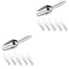 2 Sets Eiskelle Edelstahl Eiswürfelschaufel Küchengerät Servierzange