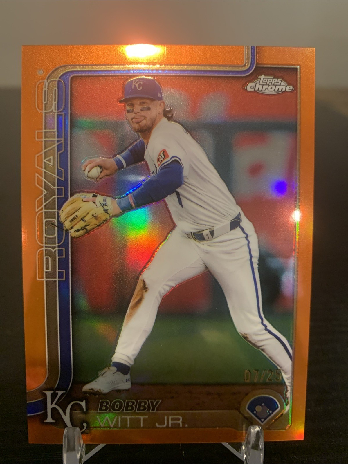 2025 Topps Chrome Bobby Witt Jr. Orange 07/25 #93 Royals Jersey Match