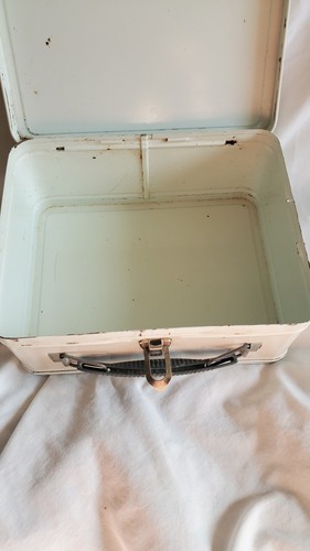 Ohio Art Vintage Metal Hinged Lunchbox Frost Flowers Leaves Ribbons Bows Seasons - Bild 11 von 11