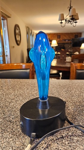12 Inch LumiSource Electra Blue Glass DOLPHIN PLASMA Lightning LAMP Light - Picture 5 of 14