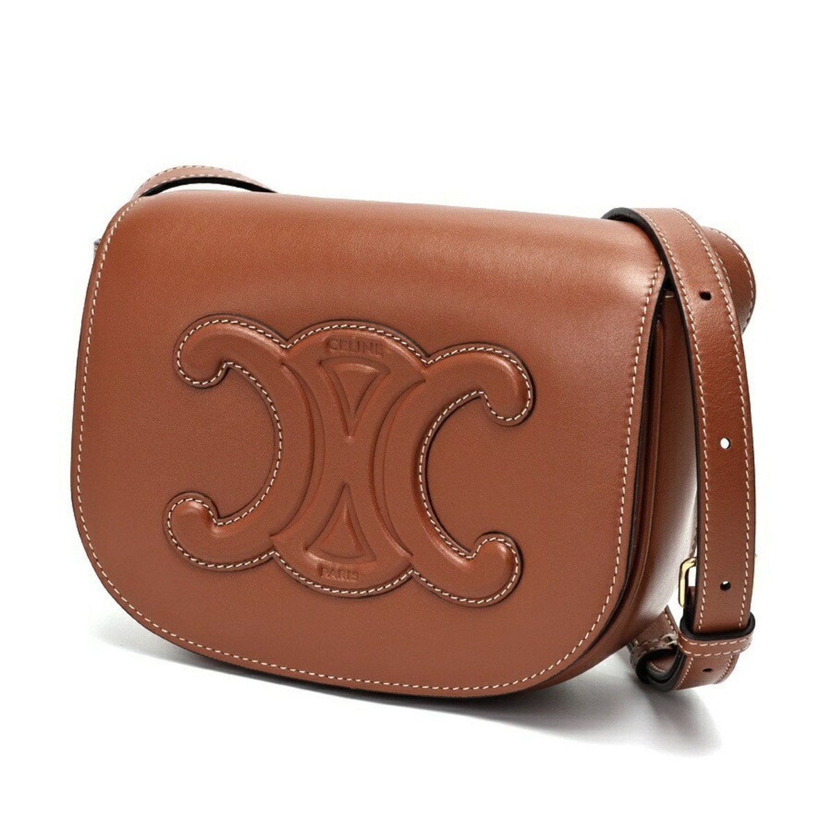 【関税&送料込】Celine Folco Bag CELINE Folco Cuir Triomphe Shoulder Bag 198263DU3.04LU