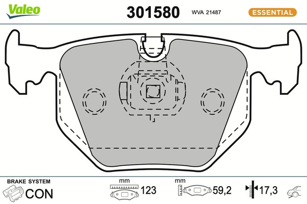 Valeo Bremsbelagsatz Scheibenbremse Essential 301580 FüR Maserati Alpina BMW X5-image