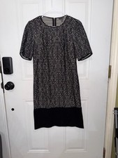 The Limited Women's Black and White Lace Overlay Sheath Midi Dress Size XS