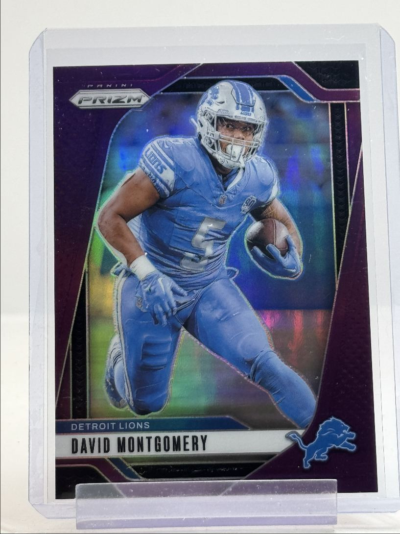 DAVID MONTGOMERY 2024 PANINI PRIZM FOOTBALL PURPLE LIONS /125 Q3974