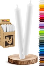 Stabkerzen weiß 10 Stück 18cm Ø 2,2cm Kerzen durchgefärbt