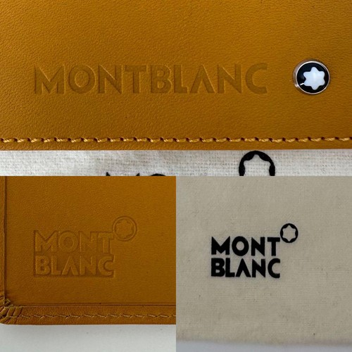 MONTBLANC 100th Anniversary Leather Logo Cover Embossed Ochre W/Storage Bag Used - Picture 8 of 9