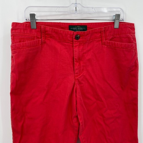 Lauren Jeans LRL Capri gamba dritta tinta unita rosso taglia 12 Petites donna - Foto 2 di 10