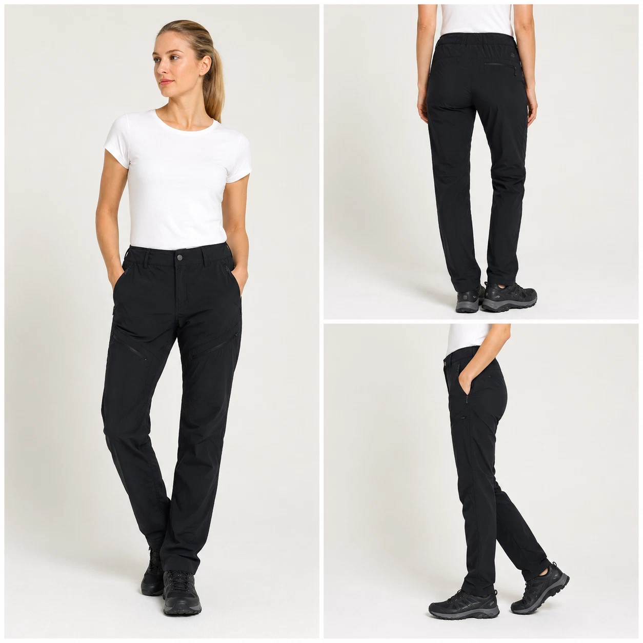 Cederberg Hiking Pants Size AU 10 / US 6 Black Trekking Zip Pocket Outdoor