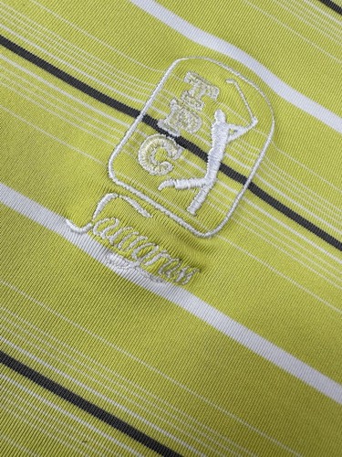 Polo de golf Nike 2010 TPC Sawgrass para hombre XXL 2XL rendimiento a rayas amarillas - Imagen 3 de 10