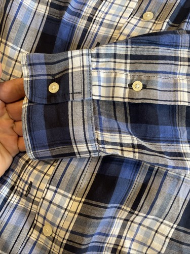Camicia Lauren Ralph Lauren blu navy e bianca a quadri manica lunga abbottonata M - Foto 5 di 5