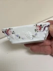 Milk Glass Ashtray Westmoreland Hand Painted Flowers Raised Grapes Vintage