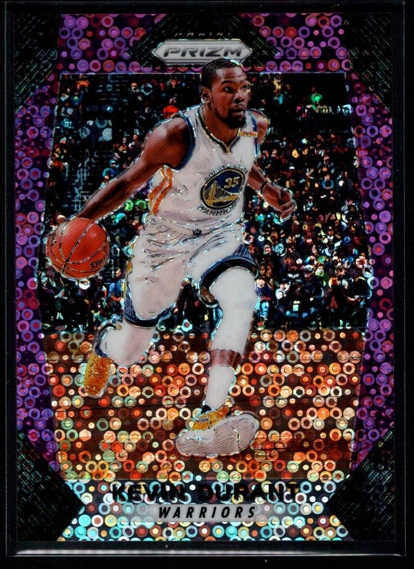 Kevin Durant 2017-18 Panini Prizm Fast Break #44 Purple Disco Prizm /75 Warriors