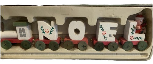 De colección 1982 Giftco Madera NOEL Vela Tren Decoración Navidad con Caja Taiwán - Imagen 2 de 9
