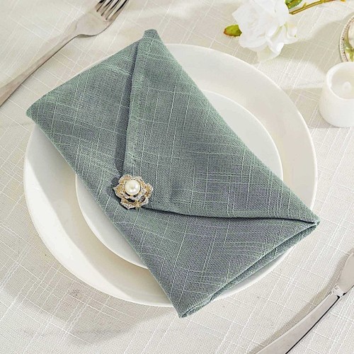 5 DUSTY BLUE 20" Faux Burlap TABLE NAPKINS Premium Polyester Party Linens - Picture 1 of 8