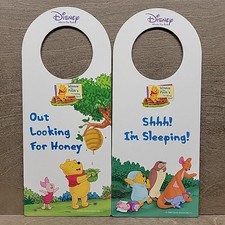 Lot of 2 Disney Winnie the Pooh Door Hangers 2006 Baby Kids Children's Rooms