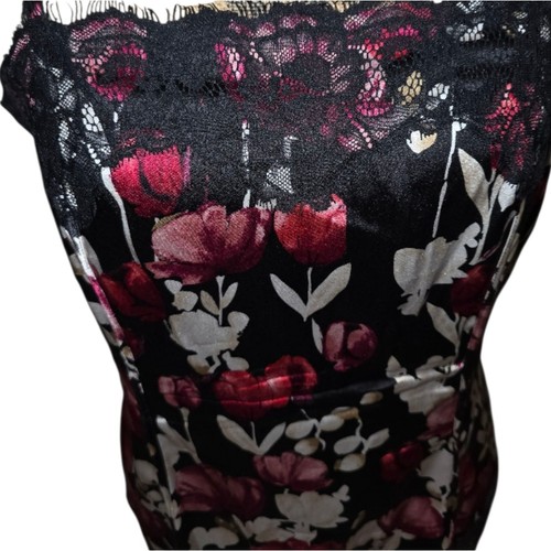 White House Black Market Floral Lace Trim Silk Camisole Top Size Small - Picture 5 of 9