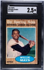 1962 TOPPS WILLIE MAYS ALL-STAR  #395  SGC 2.5