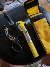 Yellow Otoscope Set With Medical Scissors