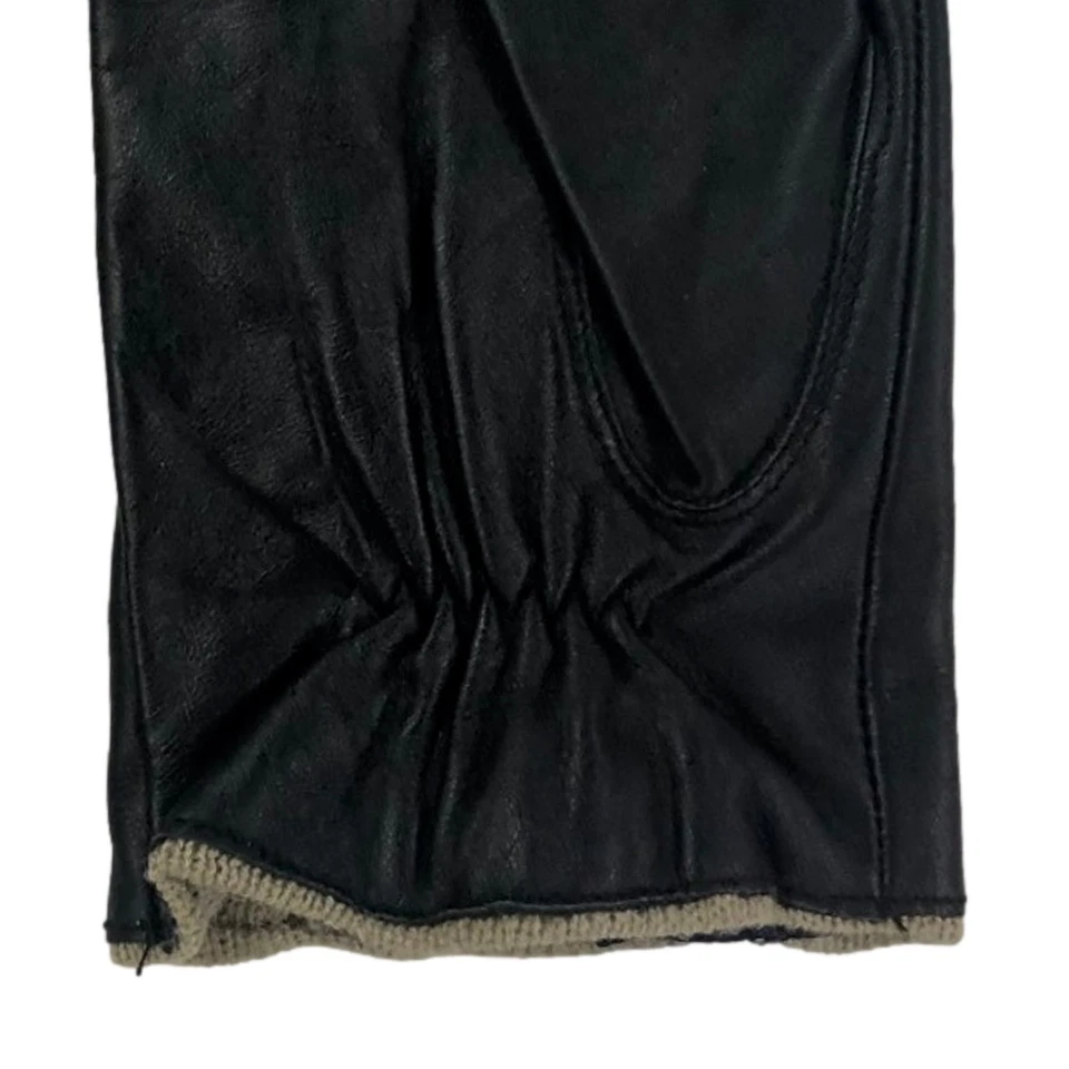 Guantes de cuero negros forrados de acrílico Chaps para hombre X-grandes Foto 3 de 3