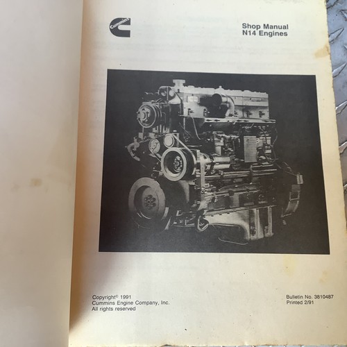 Cummins Repair shop Manual N14 Engines 1990 - Picture 2 of 2